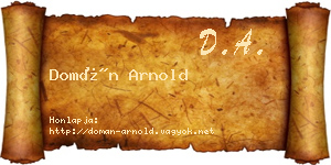 Domán Arnold névjegykártya
