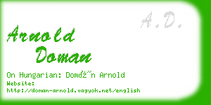 arnold doman business card